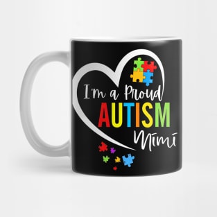 I'm A Proud Autism Mimi Heart Autism Awareness Puzzle Mug